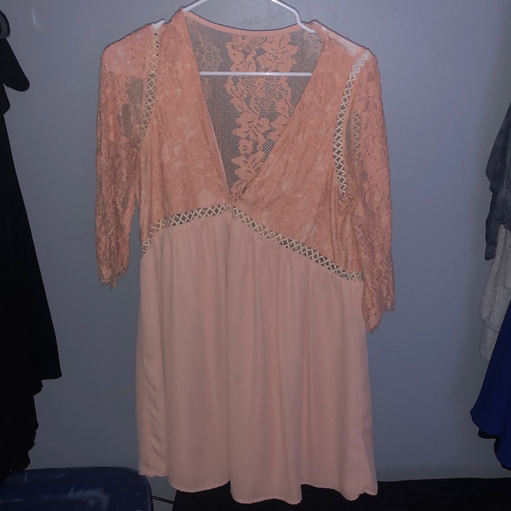 Baby pink mini dress